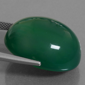 Ágata verde natural de 35,01 ct, corte óvalo, translúcido