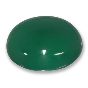 Ágata Verde amarillento natural de 73.25 ct, Corte Óvalo, Translúcido