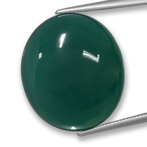 Ágata verde natural de 42,59 ct, corte óvalo, translúcido