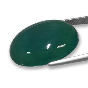 Ágata Verde frío natural de 42.52 ct, Corte Óvalo, Translúcido