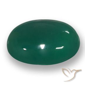 Ágata Verde natural de 53.13 ct, Ovalada, Translúcido