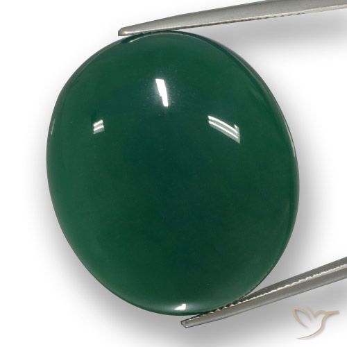 66.48ct Natural Verde medio Ágata, Ovalada, Translúcido