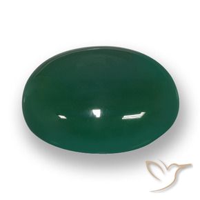 Ágata Verde medio natural de 66.48 ct, Ovalada, Translúcido