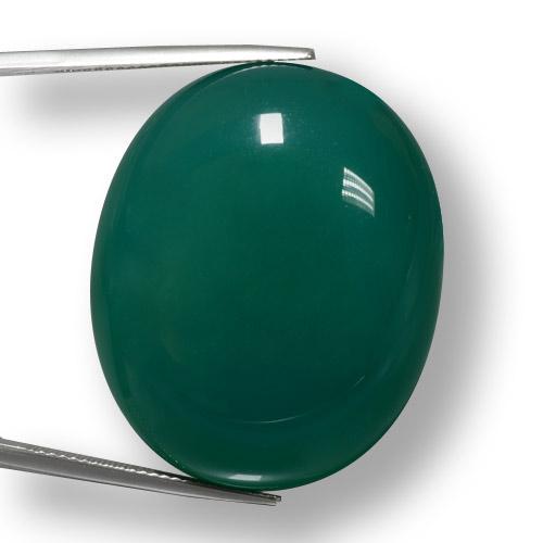 Ágata verde natural de 78,98 ct, corte óvalo, translúcido