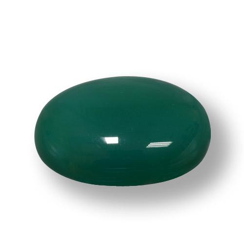 Ágata verde natural de 78,98 ct, corte óvalo, translúcido