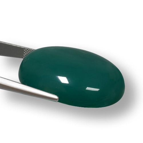Ágata verde natural de 78,98 ct, corte óvalo, translúcido
