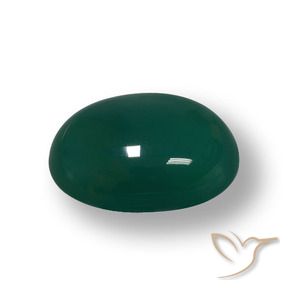 Ágata Verde frío natural de 48.61 ct, Ovalada, Translúcido