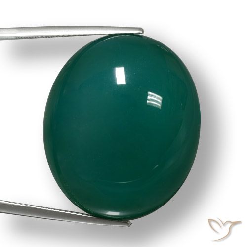 59.33ct Natural Verde frío Ágata, Ovalada, Translúcido