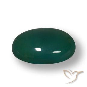 Ágata Verde oscuro natural de 52.23 ct, Ovalada, Translúcido