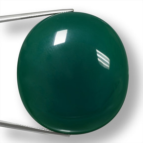 Ágata verde natural de 187,05 ct, corte óvalo, translúcido