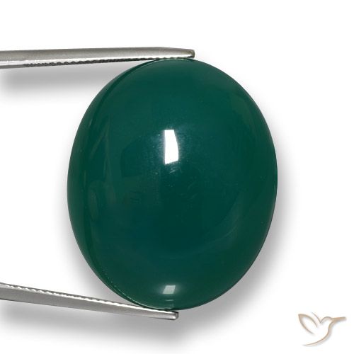 67.56ct Natural Verde oscuro Ágata, Ovalada, Translúcido, Photo A