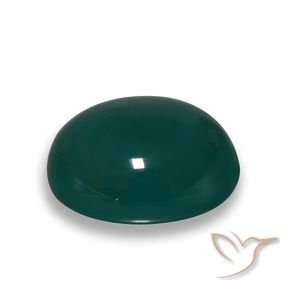 Ágata Verde oscuro natural de 67.56 ct, Ovalada, Translúcido