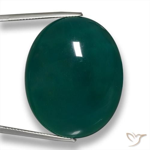 63.79ct Natural Verde frío Ágata, Ovalada, Translúcido