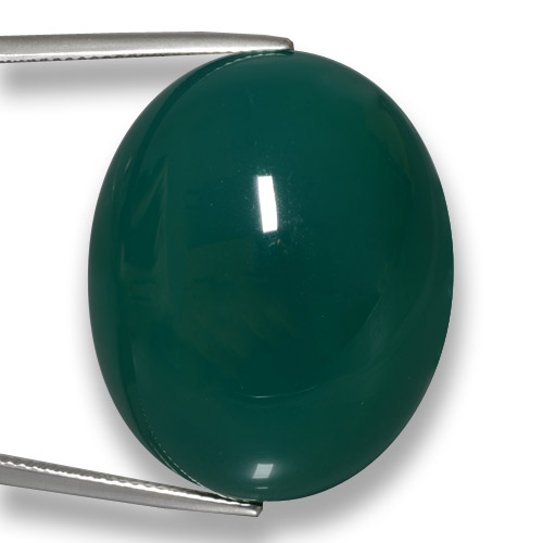 Ágata verde natural de 75,23 ct, corte óvalo, translúcido