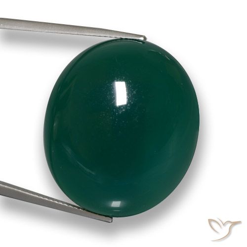 59.91ct Natural Verde oscuro Ágata, Ovalada, Translúcido