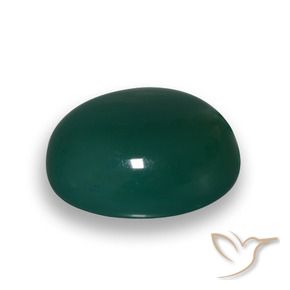 Ágata Verde oscuro natural de 59.91 ct, Ovalada, Translúcido