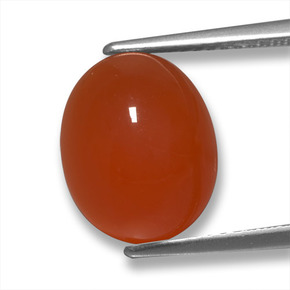 Ágata rojo natural de 4,98 ct, corte óvalo, translúcido