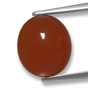 Ágata rojo natural de 4,15 ct, corte óvalo, translúcido