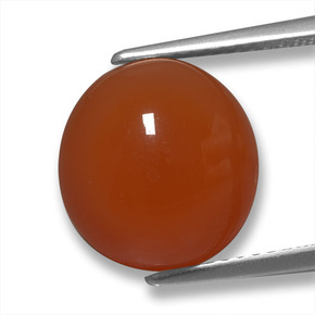 Ágata Rojo fuego natural de 6.25 ct, Corte Óvalo, Translúcido