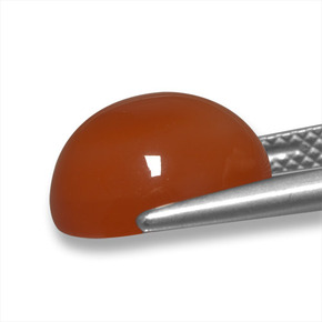 Ágata Rojo fuego natural de 6.25 ct, Corte Óvalo, Translúcido