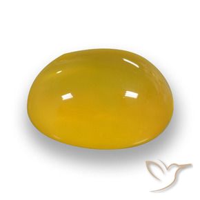 Ágata Amarillo miel natural de 4.67 ct, Ovalada, Translúcido