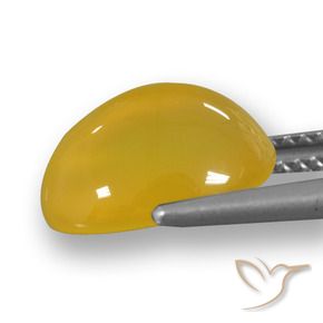 Ágata Amarillo miel natural de 4.67 ct, Ovalada, Translúcido