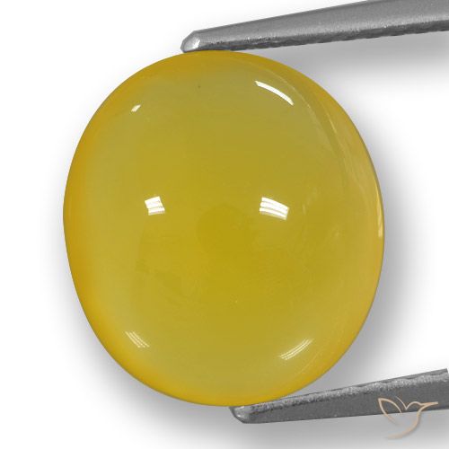 5.86ct Natural Dorado amarillento Ágata, Ovalada, Translúcido