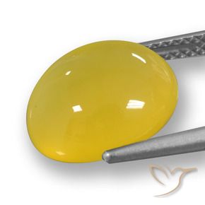 Ágata Dorado amarillento natural de 5.86 ct, Ovalada, Translúcido