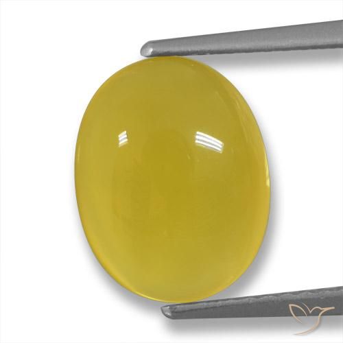 3.48ct Natural Amarillo medio Ágata, Ovalada, Translúcido
