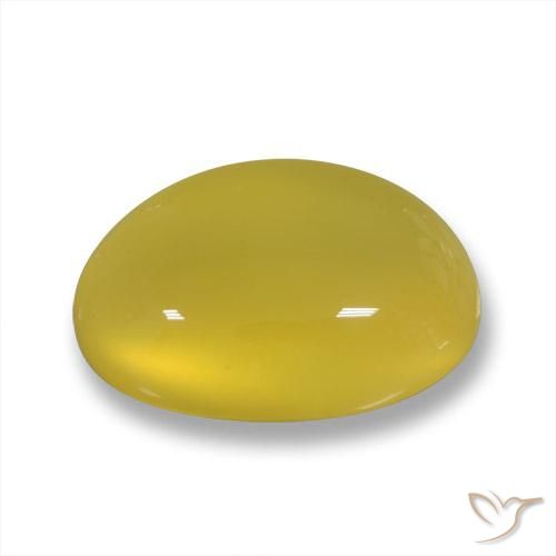 Ágata Amarillo medio natural de 3.48 ct, Ovalada, Translúcido