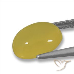 Ágata Amarillo miel natural de 3.73 ct, Ovalada, Translúcido
