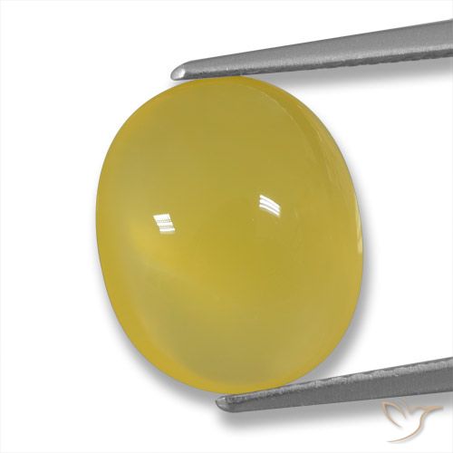 5.14ct Natural Amarillo medio Ágata, Ovalada, Translúcido