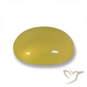 Ágata Amarillo medio natural de 5.14 ct, Ovalada, Translúcido