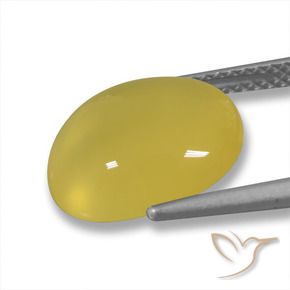 Ágata Amarillo medio natural de 5.14 ct, Ovalada, Translúcido