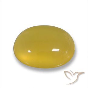 Ágata Amarillo medio natural de 4.22 ct, Ovalada, Translúcido
