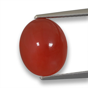 Ágata naranja natural de 4,64 ct, corte óvalo, translúcido