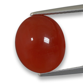 Ágata rojo natural de 5,87 ct, corte óvalo, translúcido