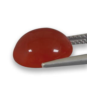 Ágata rojo natural de 5,87 ct, corte óvalo, translúcido
