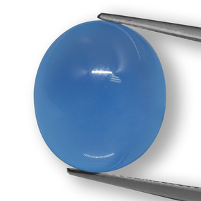 Ágata Azul natural de 12.22 ct, Corte Óvalo, Translúcido