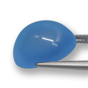 Ágata Azul natural de 12.22 ct, Corte Óvalo, Translúcido