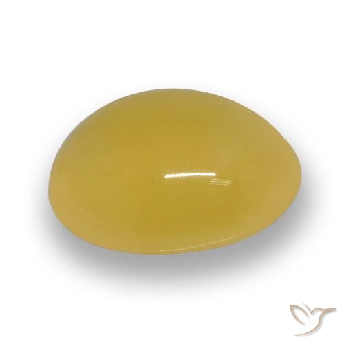 Ágata Amarillo miel natural de 4.47 ct, Ovalada, Translúcido