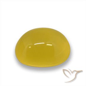 Ágata Amarillo miel natural de 3.84 ct, Ovalada, Translúcido
