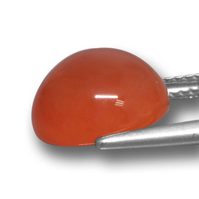 Ágata rojo natural de 5,61 ct, corte óvalo, translúcido