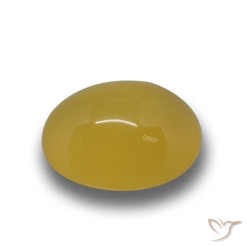 Ágata Amarillo púrpura natural de 3.38 ct, Ovalada, Translúcido