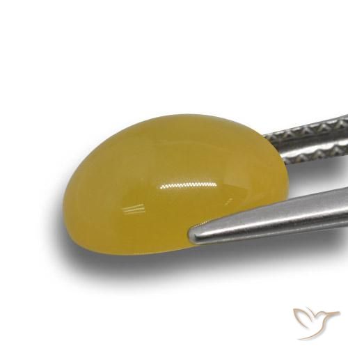 Ágata Amarillo púrpura natural de 3.38 ct, Ovalada, Translúcido