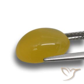 Ágata Amarillo púrpura natural de 5.23 ct, Ovalada, Translúcido