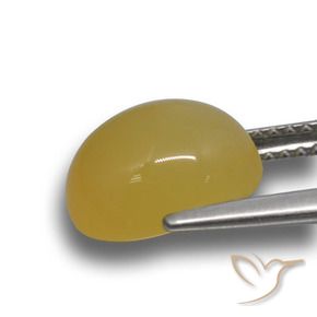 Ágata Amarillo miel natural de 3.84 ct, Ovalada, Translúcido