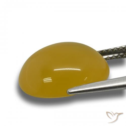 Ágata Naranja dorado natural de 7.28 ct, Ovalada, Translúcido