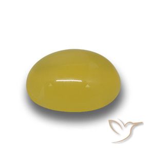 Ágata Amarillo claro medio natural de 4.38 ct, Ovalada, Translúcido