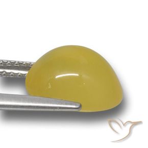 Ágata Amarillo claro medio natural de 4.00 ct, Ovalada, Translúcido